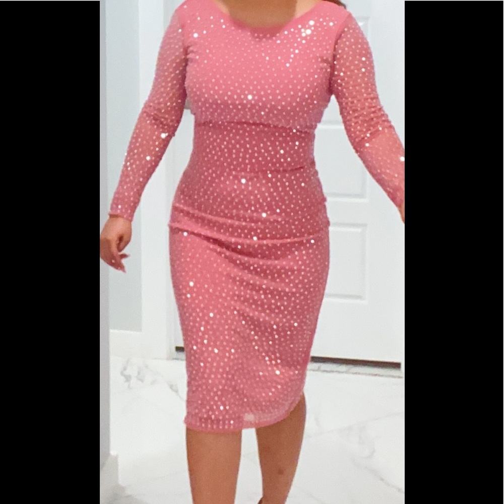 Pink rhinestone dress